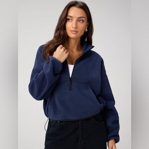 NWT Fabletics Half Zip Fleece in Navy Small